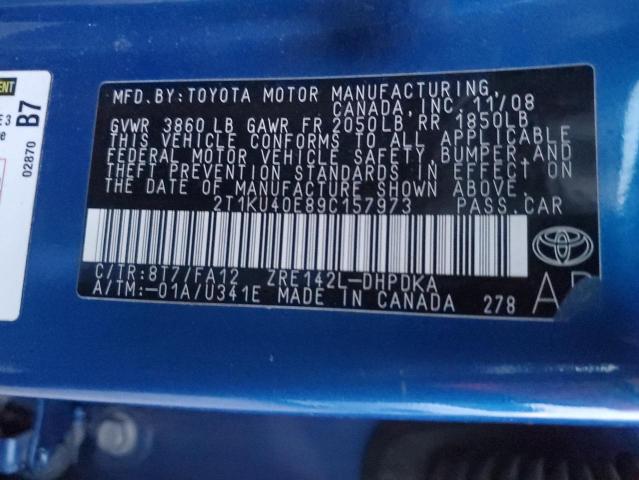 2T1KU40E89C157973 - 2009 TOYOTA MATRIX 蓝色 照片 12