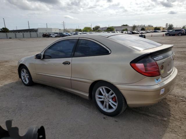 WDBRN47J22A338929 - 2002 MERCEDES-BENZ C 230K SPORT COUPE GOLD photo 2