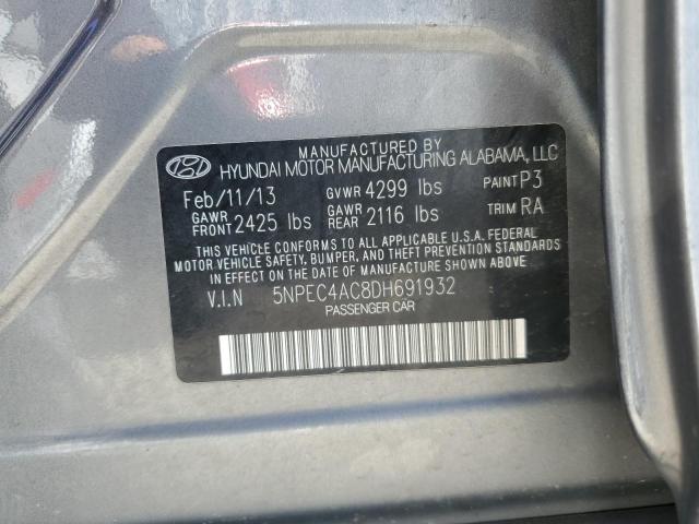 5NPEC4AC8DH691932 - 2013 HYUNDAI SONATA SE GRAY photo 12