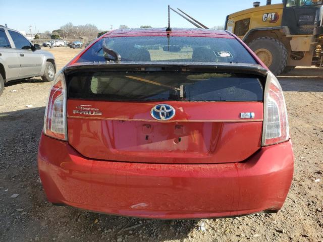 JTDKN3DUXC1493807 - 2012 TOYOTA PRIUS RED photo 6