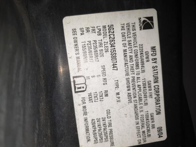 5GZCZ63415S807447 - 2005 SATURN VUE SILVER photo 12