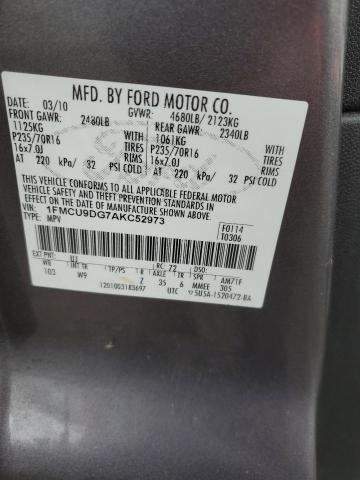 1FMCU9DG7AKC52973 - 2010 FORD ESCAPE XLT GRAY photo 13