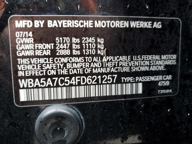 WBA5A7C54FD621257 - 2015 BMW 528 XI BLACK photo 12