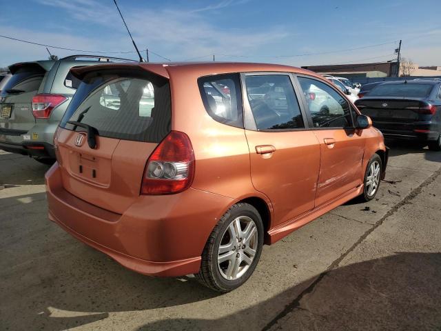 JHMGD38697S003554 - 2007 HONDA FIT S ORANGE photo 3