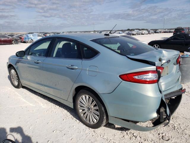 3FA6P0LU6ER393200 - 2014 FORD FUSION SE HYBRID TEAL photo 2