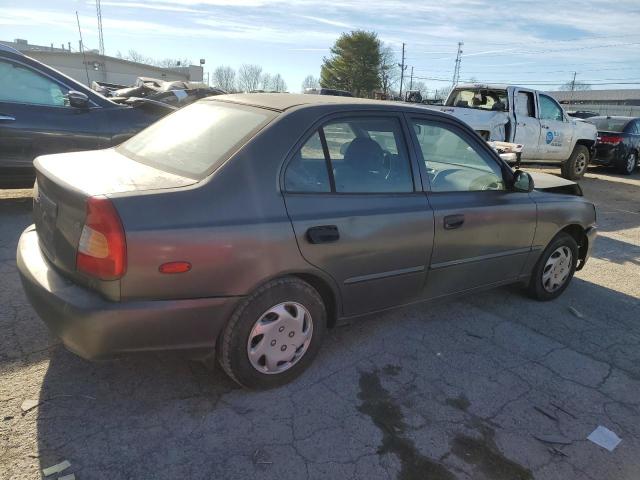 KMHCG45CX2U319383 - 2002 HYUNDAI ACCENT GL GRAY photo 3