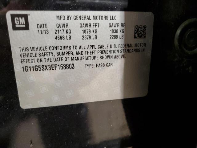 1G11G5SX3EF168803 - 2014 CHEVROLET MALIBU 3LT CHARCOAL photo 12