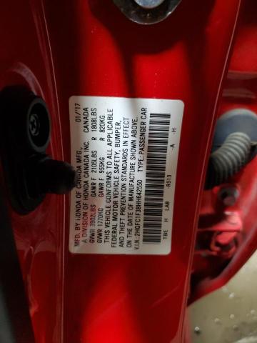 2HGFC1F38HH642550 - 2017 HONDA CIVIC EX RED photo 12