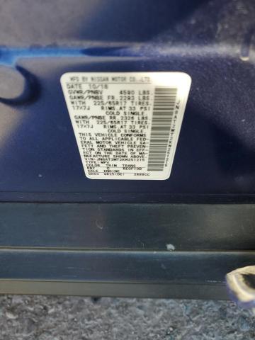 JN8AT2MT2KW251215 - 2019 NISSAN ROGUE S ლურჯი ფოტო 12