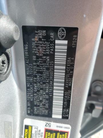 4T1S31AK3RU075525 - 2024 TOYOTA CAMRY SE NIGHT SHADE SILVER photo 12