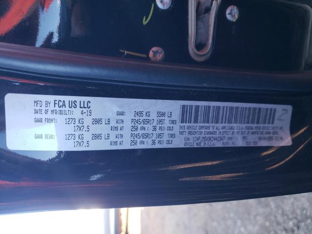 1C4PJMBX9KD442347 - 2019 JEEP CHEROKEE TRAILHAWK BLACK photo 12