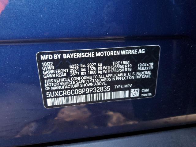 5UXCR6C08P9P32835 - 2023 BMW X5 XDRIVE40I BLUE photo 13