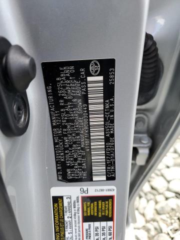 4T1BF1FK9CU030449 - 2012 TOYOTA CAMRY BASE SILVER photo 12