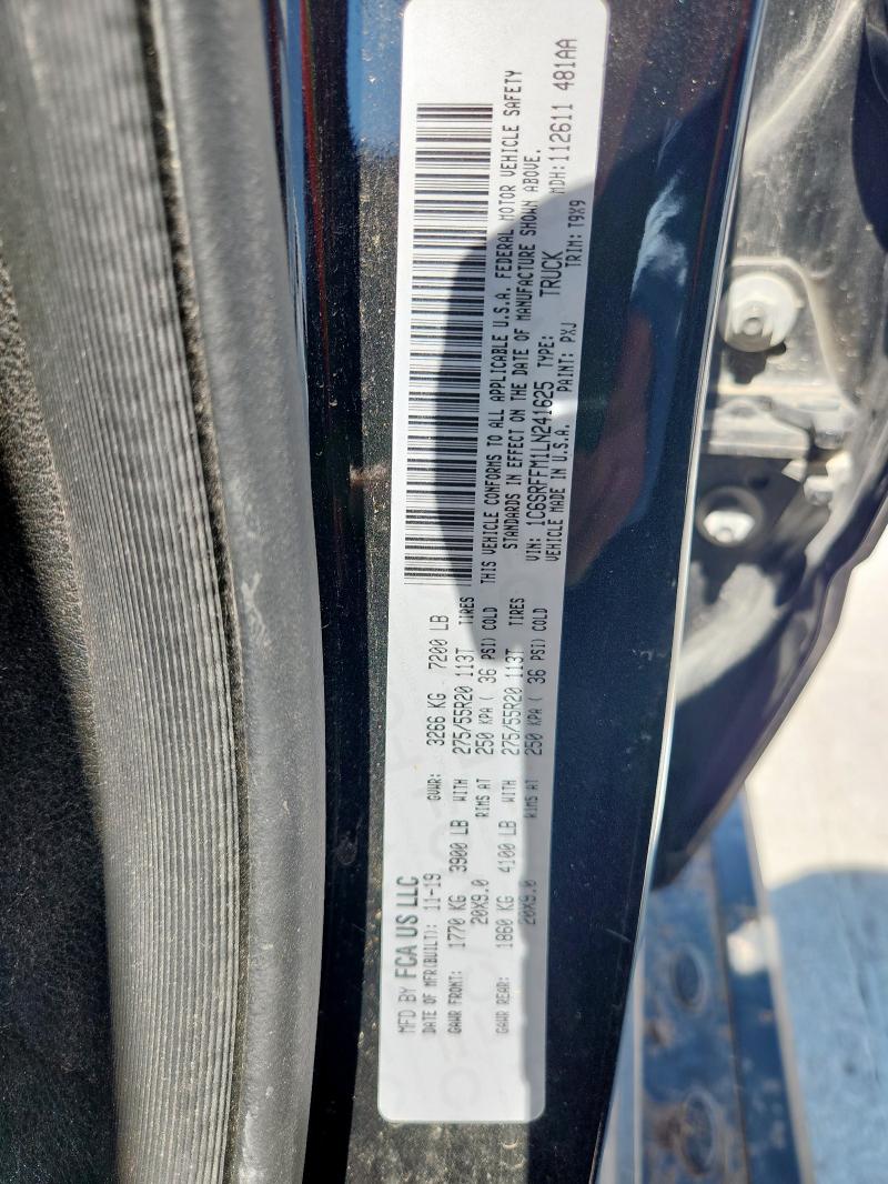 1C6SRFFM1LN241625 - 2020 RAM 1500 BIG HORN/LONE STAR BLACK photo 13