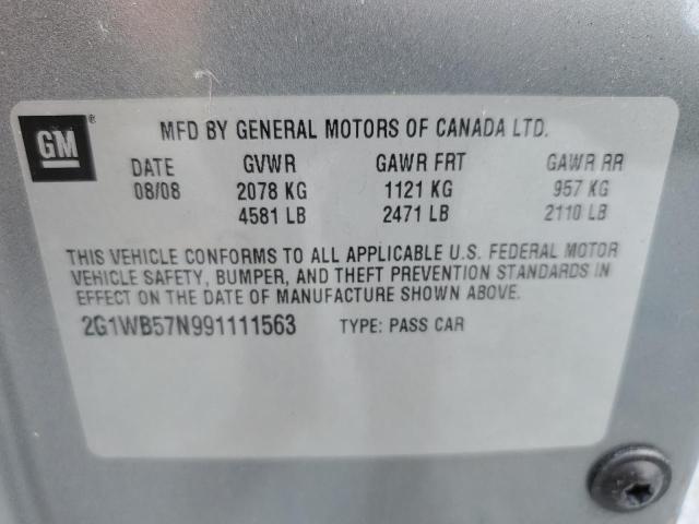 2G1WB57N991111563 - 2009 CHEVROLET IMPALA LS GRAY photo 12