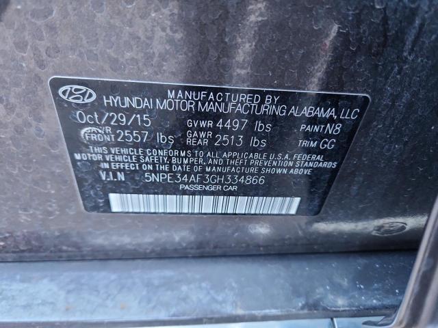 5NPE34AF3GH334866 - 2016 HYUNDAI SONATA SPORT GRAY photo 12