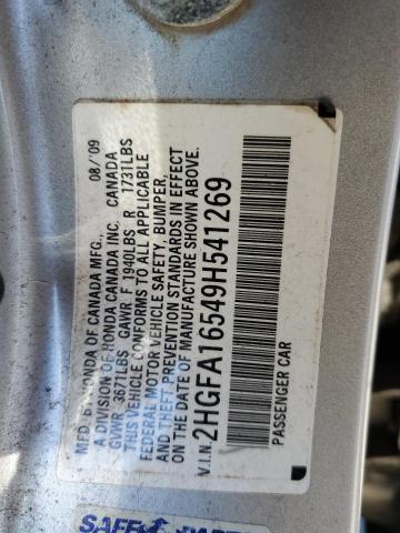 2HGFA16549H541269 - 2009 HONDA CIVIC LX SILVER photo 12