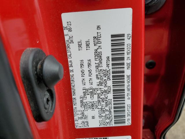 3TMAZ5CN9PM213812 - 2023 TOYOTA TACOMA DOUBLE CAB Қызыл фото 12