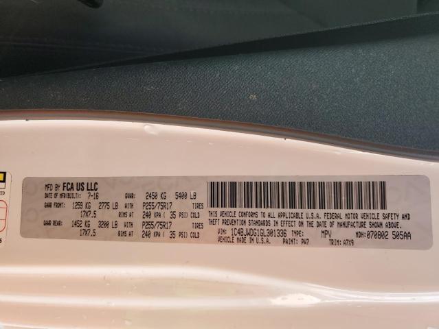 1C4BJWDG1GL301336 - 2016 JEEP WRANGLER U SPORT أبيض صورة 12