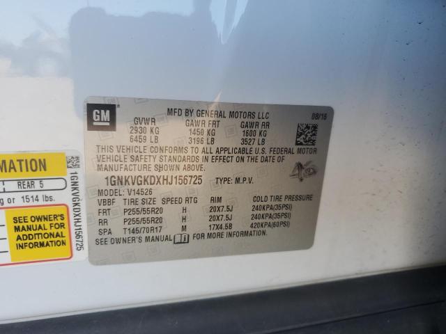 1GNKVGKDXHJ156725 - 2017 CHEVROLET TRAVERSE LT Beyaz fotoğraf 14