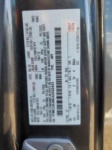 1FMCU0J90JUD22433 - 2018 FORD ESCAPE TITANIUM Графитовый фото 13