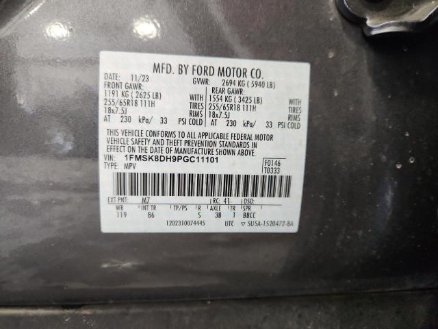 1FMSK8DH9PGC11101 - 2023 FORD EXPLORER XLT GRAY photo 13