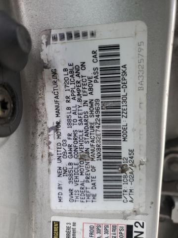 1NXBR32E74Z249639 - 2004 TOYOTA COROLLA CE SILVER photo 12