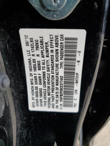 19XFB2F59CE377442 - 2012 HONDA CIVIC LX BLACK photo 13