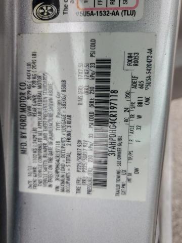 3FAHP0HG4CR197118 - 2012 FORD FUSION SE SILVER photo 12