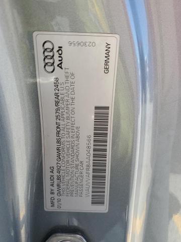 WAUVVAFR8AA048566 - 2010 AUDI S5 PRESTIGE SILVER photo 12