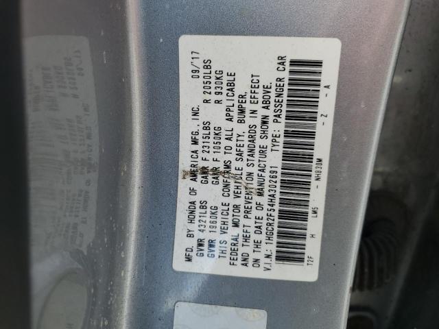 1HGCR2F54HA302691 - 2017 HONDA ACCORD SPORT 银色 照片 13