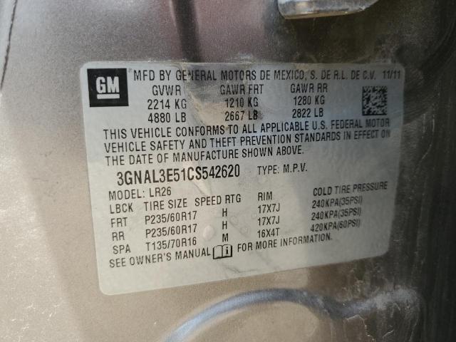3GNAL3E51CS542620 - 2012 CHEVROLET CAPTIVA SPORT TAN photo 13