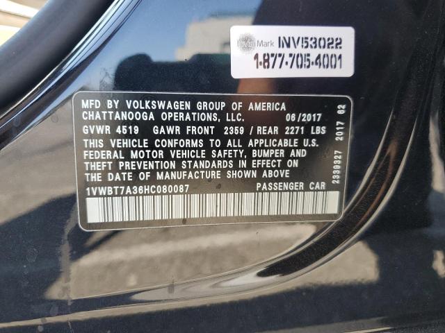 1VWBT7A36HC080087 - 2017 VOLKSWAGEN PASSAT SE BLACK photo 12