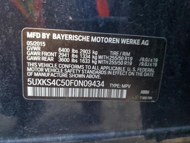 5UXKS4C50F0N09434 - 2015 BMW X5 XDRIVE35D BLUE photo 14