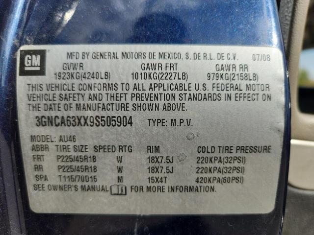 3GNCA63XX9S505904 - 2009 CHEVROLET HHR SS Mavi foto 13