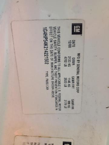 1G4HP54K214221502 - 2001 BUICK LESABRE CUSTOM 白色 照片 12