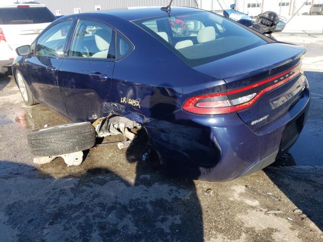 1C3CDFBAXDD195165 - 2013 DODGE DART SXT BLUE photo 2