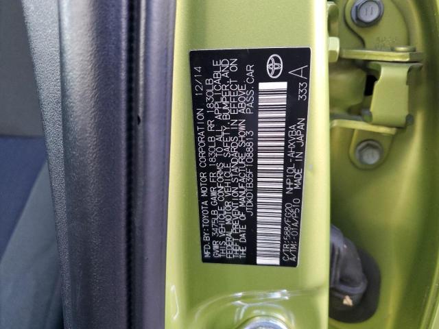 JTDKDTB35F1088813 - 2015 TOYOTA PRIUS C GREEN photo 12