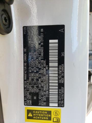 2T2BK1BA8AC039906 - 2010 LEXUS RX 350 WHITE photo 13