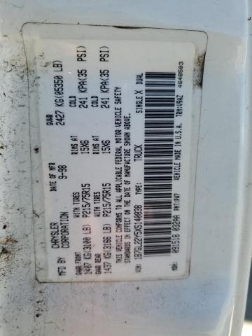 1B7GL22Y5XS140838 - 1999 DODGE DAKOTA WHITE photo 12