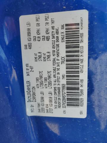 3D7KS28A97G779969 - 2007 DODGE RAM 2500 ST BLUE photo 12