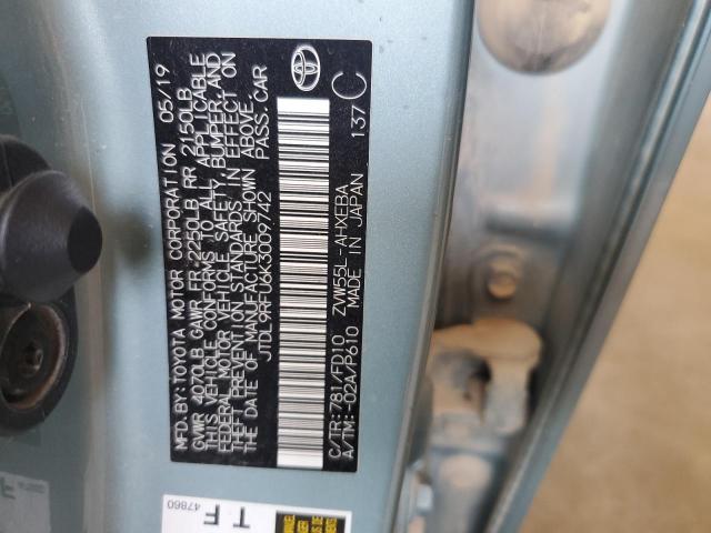 JTDL9RFU6K3009742 - 2019 TOYOTA PRIUS 白色 照片 12