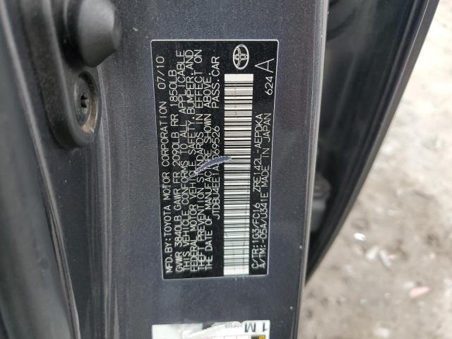 JTDBU4EE1AJ069526 - 2010 TOYOTA COROLLA BASE Gris photo 12