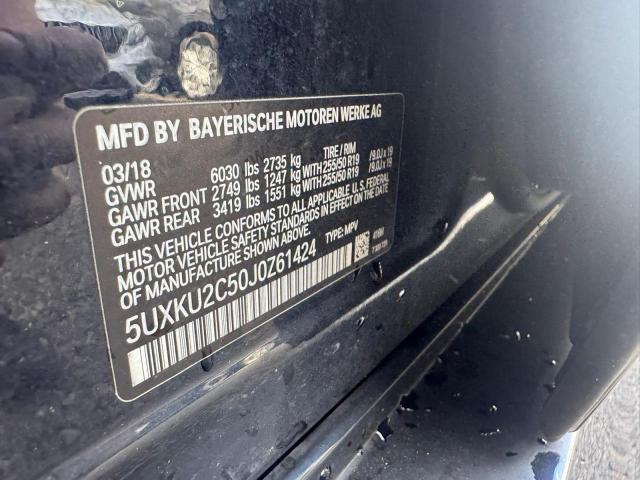 5UXKU2C50J0Z61424 - 2018 BMW X6 XDRIVE35I შავი ფოტო 10