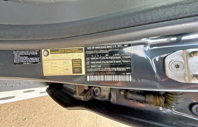 4JGDF7CE1DA101995 - 2013 MERCEDES-BENZ GL 450 4MATIC GRAY photo 10