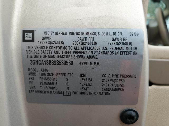 3GNCA13B89S539539 - 2009 CHEVROLET HHR LS 棕色 照片 12