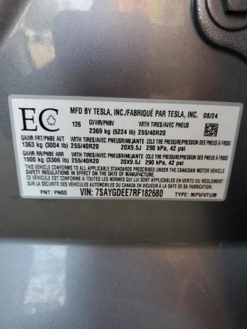 7SAYGDEE7RF182680 - 2024 TESLA MODEL Y Boz foto 13