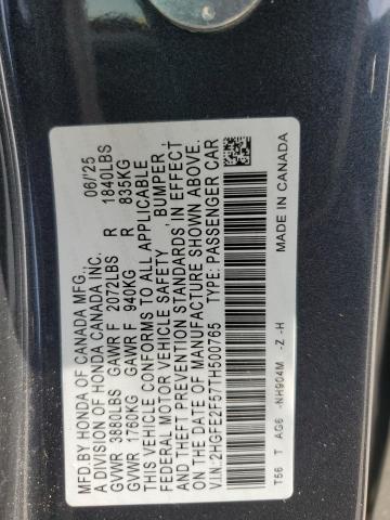 2HGFE2F57TH500765 - 2026 HONDA CIVIC SPORT Boz foto 13