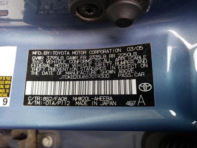 JTDKB20U657019300 - 2005 TOYOTA PRIUS BLUE photo 12