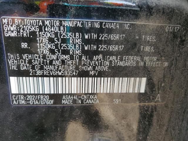 2T3BFREV6HW593547 - 2017 TOYOTA RAV4 LE Qara foto 13